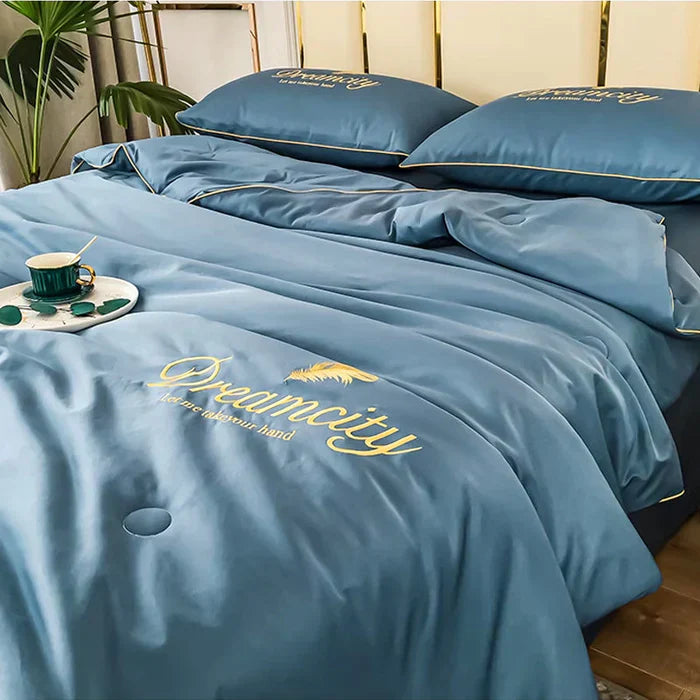 Conjunto de Cama de Seda Gelada Para o Verão [Compre 1 Leve 2]