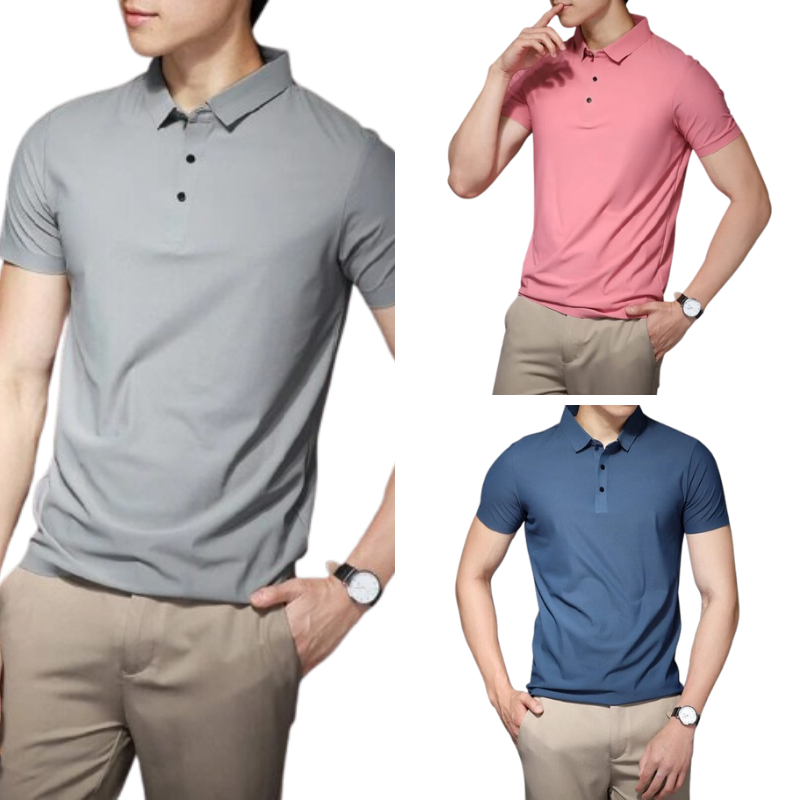 KIT com 3 Camisetas Masculina Anti Amassado, Anti Odor e Ultra Confortável