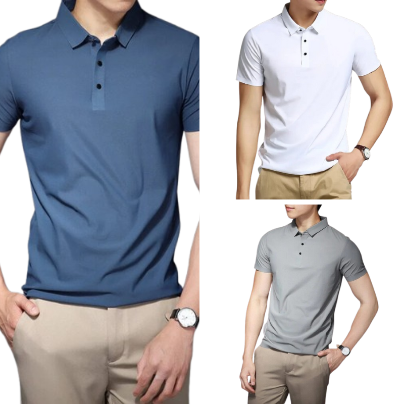 KIT com 3 Camisetas Masculina Anti Amassado, Anti Odor e Ultra Confortável