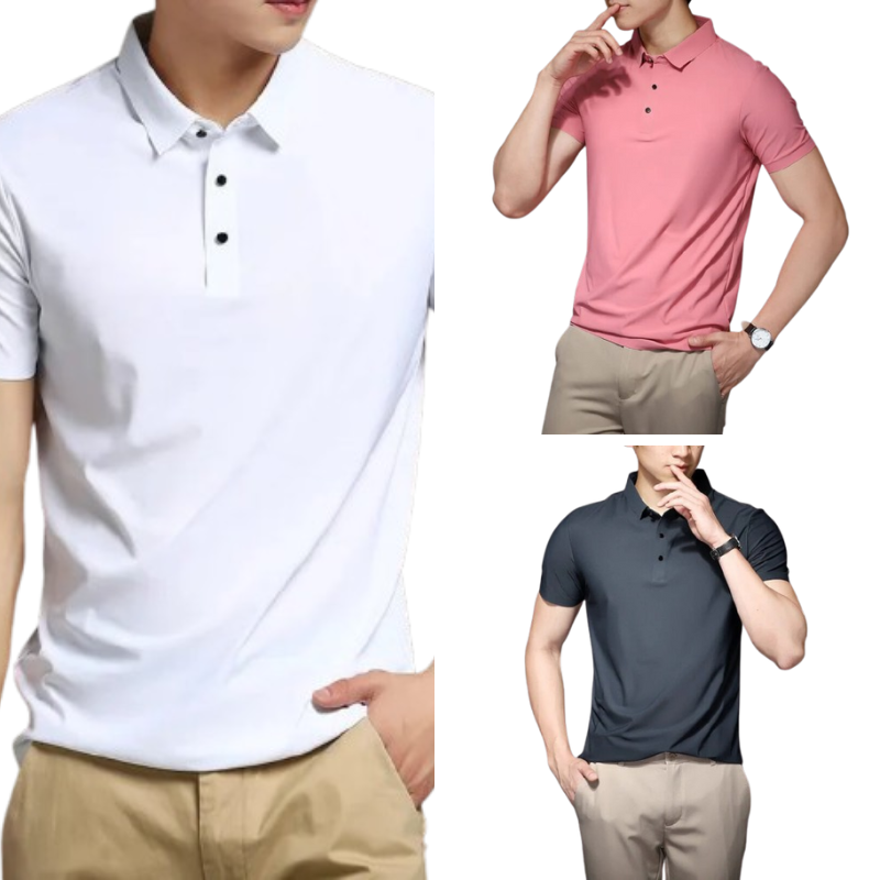 KIT com 3 Camisetas Masculina Anti Amassado, Anti Odor e Ultra Confortável